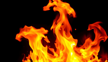 Fire blaze flames on black background. Fire burn flame isolated, abstract texture. Flaming explosion effect with burning fire, graphic novel art. isolated with white shades