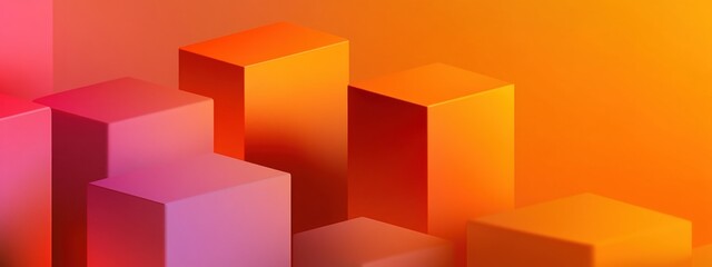 Obraz premium Vibrant orange box designs with gradient accents, ideal for dynamic communication and eye-catching presentations.
