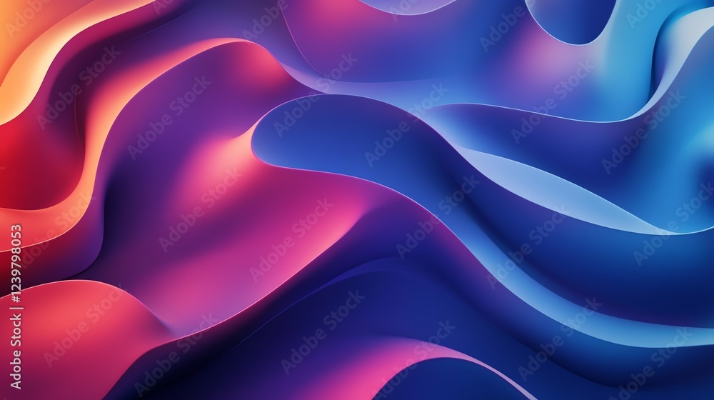 Poster colorful abstract waves create a vibrant and dynamic visual experience with flowing shapes and gradi