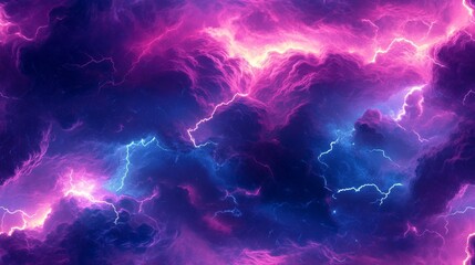 Fototapeta premium Abstract Purple and Blue Lightning Storm Cloudscape