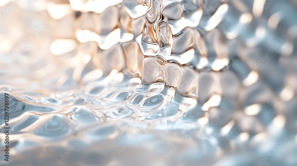 Poster reflections and ripples in clear water capturing light in an abstract setting