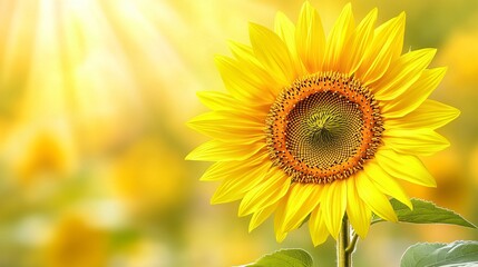 Obraz premium Vibrant Yellow Sunflower in Nature: A Symbol of Summer and Positivity