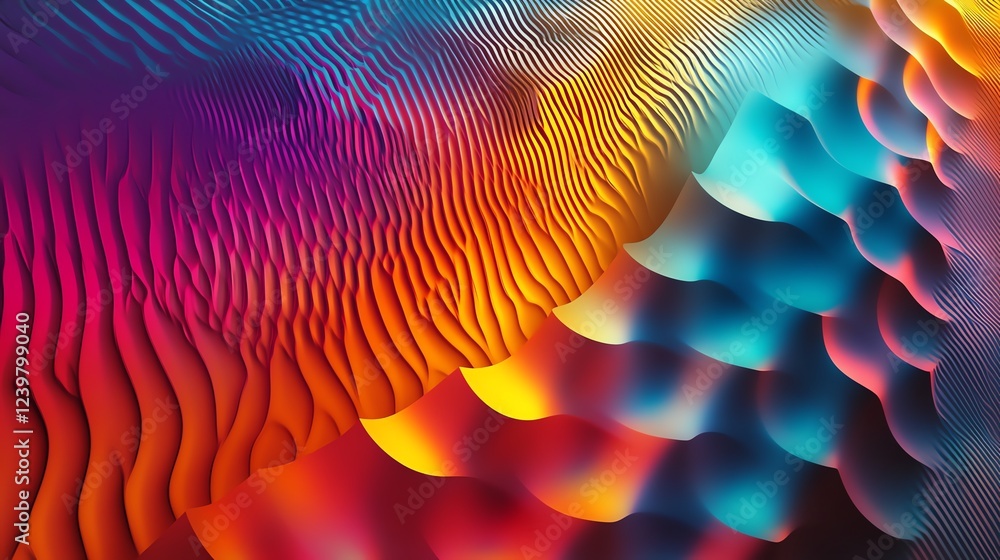 Aufkleber vibrant abstract design showcasing colorful wave patterns and gradients flowing together