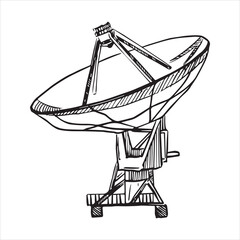 Satellite dish icon vector art illustration.