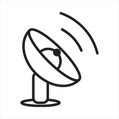 Satellite dish icon vector art illustration.