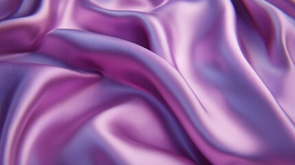 Obraz premium Close-up of luxurious purple silk fabric with soft folds and drapes.