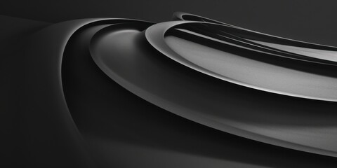 A refined minimalist graphic featuring deep black canvas, Sparse curves and fine linear elements, Contemporary minimalist style