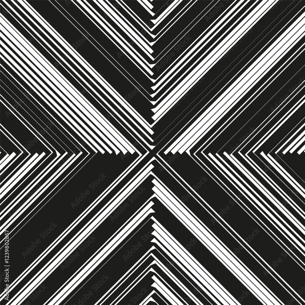 Poster black and white pattern. geometric vector lines. abstract dynamic background. symmetrical graphic te
