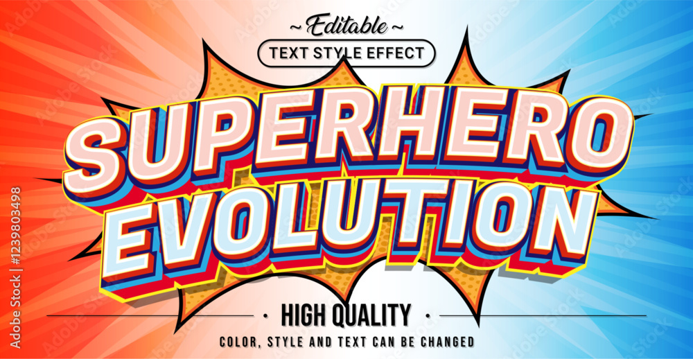 Poster editable text style effect - superhero evolution text style theme.