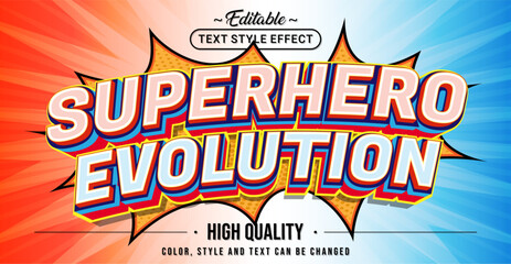 Editable text style effect - Superhero Evolution text style theme.