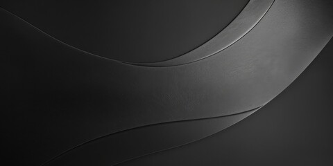 A refined minimalist graphic on a jet-black background, Sparse delicate curves and fine linear elements in the center, Modern minimalist style