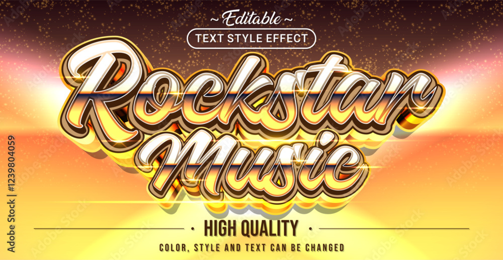 Poster editable text style effect - rockstar music text style theme.