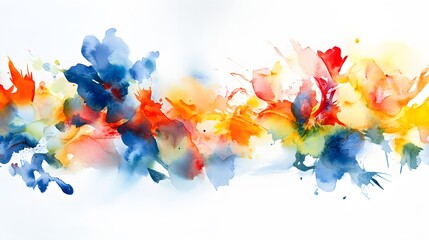 Abstract Watercolor Painting of Vibrant Colors