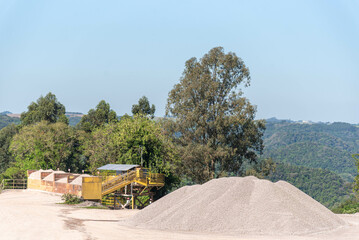 Crushed stone production industry in the city of Itaara, RS, Brazil