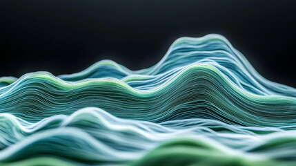 Abstract waves of layered colors create serene landscape