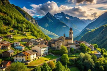 Majestic Pizzo Ruggia Mountain, Valle Onsernone, Switzerland: Documentary Photography