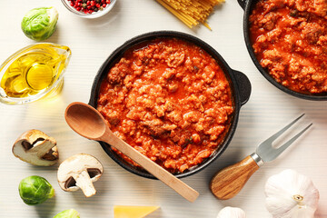 Bolognese sauce, concept of tasty and delicious food