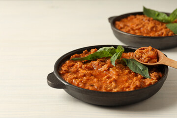 Bolognese sauce, concept of tasty and delicious food