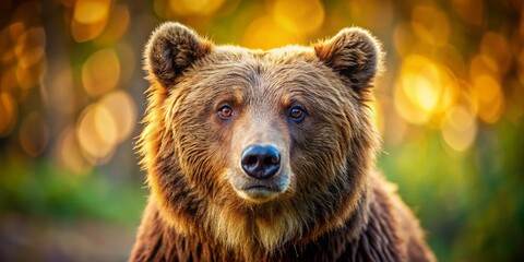 Obraz premium Miniature Grizzly Bear Portrait: Tilt-Shift Wildlife Photography