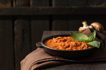 Bolognese sauce, concept of tasty and delicious food