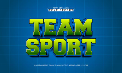 team sport editable text effect with a sport and play text style