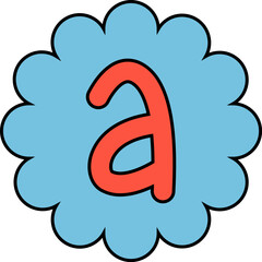 Playful Letter A Graphic. Alphabet. Cute Letter.