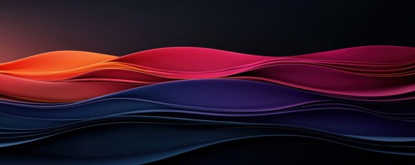 Gradient Rollup Design in Bold Sunset Hues with Blended Waves and Curves   Captivating Abstract Landscape Background with Vibrant Fluid Shapes and Harmonious Color Palette