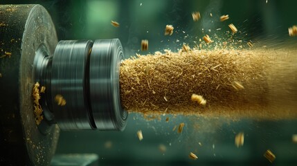 High precision Lathe Machine in Shaving and Cutting Metal Components in an Industrial Metalworking Workshop Setting