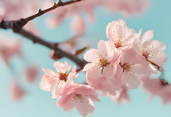 Obraz premium blooming sakura branch with soft focus 