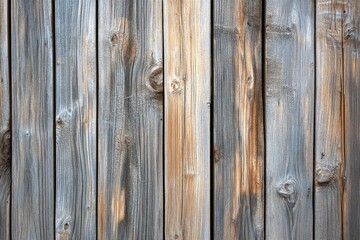 Fototapeta premium Grey and brown weathered wooden planks. Ideal for rustic backgrounds, textures, and design projects.