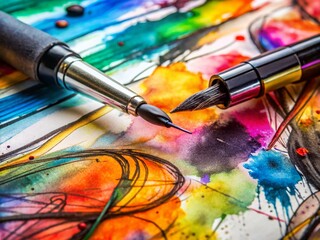 Obraz premium Modern Abstract Ink Smudges and Stains Texture
