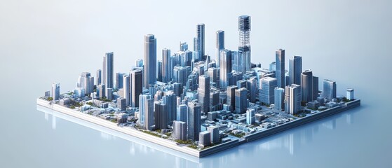 Naklejka premium Digital Twin of a Metropolis for Smart City Simulation and Analysis