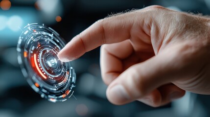 Holographic Progress Indicator Showcasing Futuristic Data Visualization and Technological Innovation  This sleek minimalist design features a glowing translucent interface with dynamic