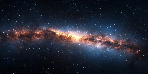 Fototapeta premium Stunning Photorealistic Space Scene with Glowing Galaxy and Stars
