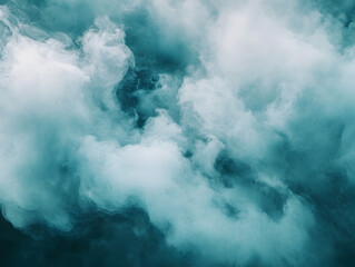 Obraz premium Cool and calming atmospheric background with soft cloud formations in teal and aqua hues, great for creative projects and branding
