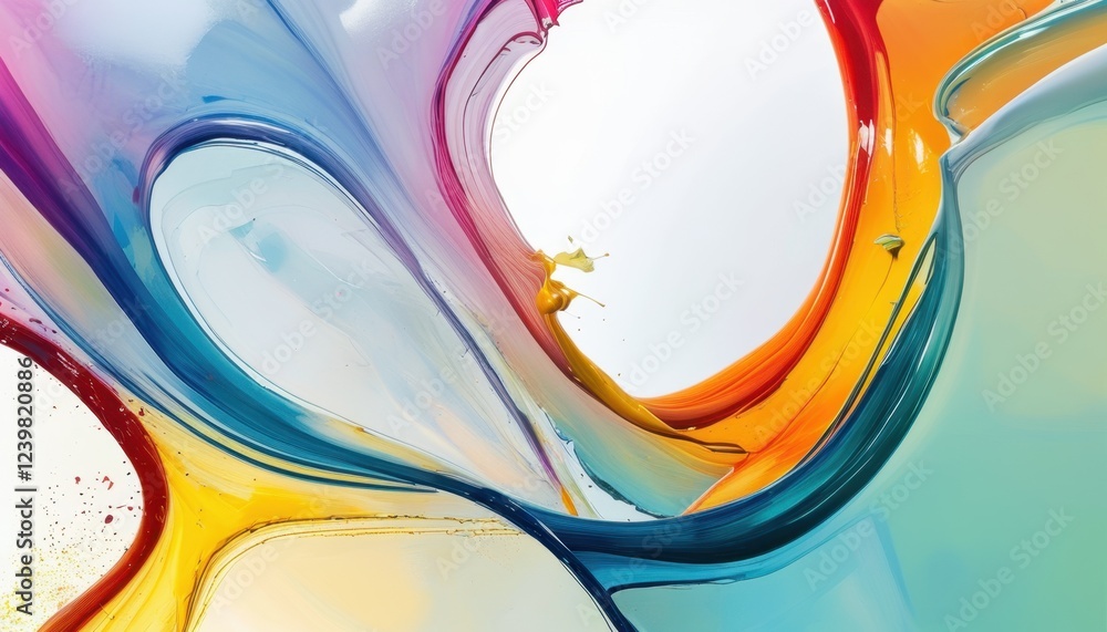 Poster vibrant abstract color swirls in dynamic motion