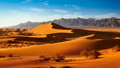 landscape with towering sand dunes 