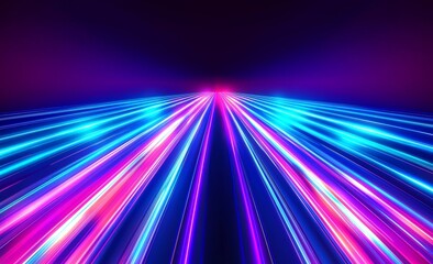 Fototapeta premium Abstract Neon Light Lines Displaying Speed and Technology Vibes