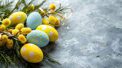 easter eggs on the grass