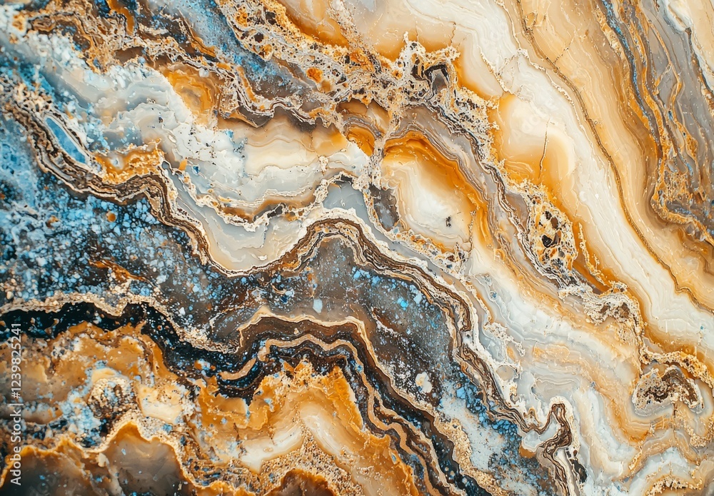 Poster close-up of marble surface showcasing intricate patterns and colors
