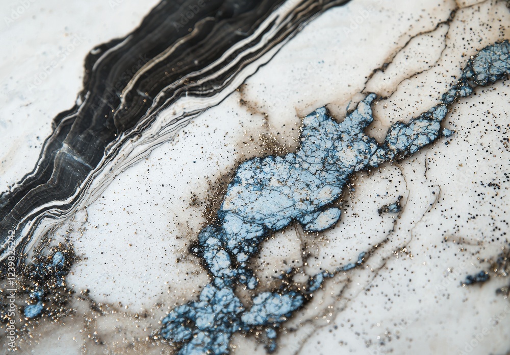 Poster close-up view of marble surface showcasing intricate patterns and details
