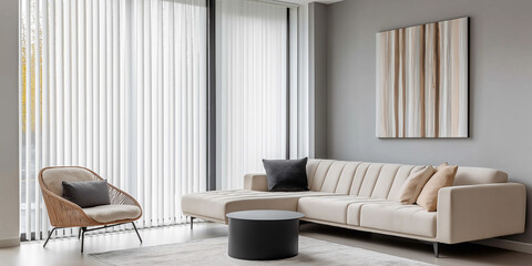 modern living room with window