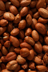 Pile of peanuts without shell, close-up view