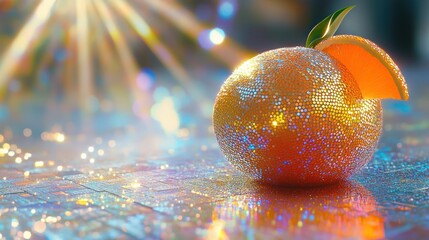 Glittering orange, slice, bar, bokeh, festive, drink, advertisement, party