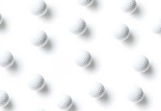 White golf balls arranged in a repeating pattern