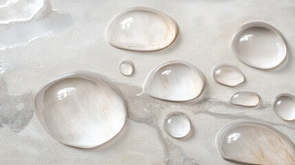 Water droplets on marble surface, close-up