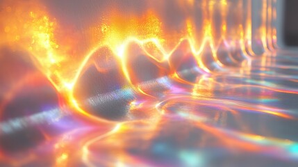 Obraz premium Abstract Iridescent Waves of Light and Fire