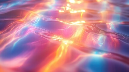 Obraz premium Abstract iridescent water surface with vibrant colors