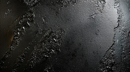 Textured Black Surface with Glossy Finish and Unique Patterns Suitable for Backgrounds, Abstract Art, or Design Projects Featuring Dark Elements