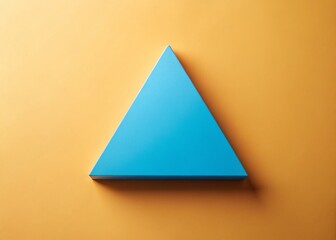 Pastel Background with Sharp Blue Triangle - Minimalist Geometric Panoramic Stock Photo